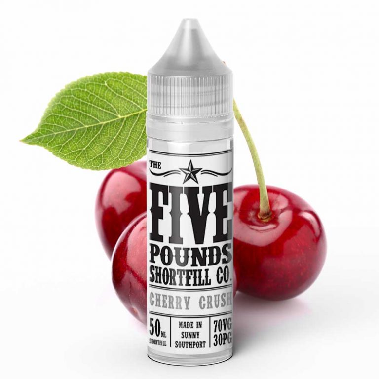 Cherry Crush Five Pound Vaping Shortfill Free Nic Shot Vapable 