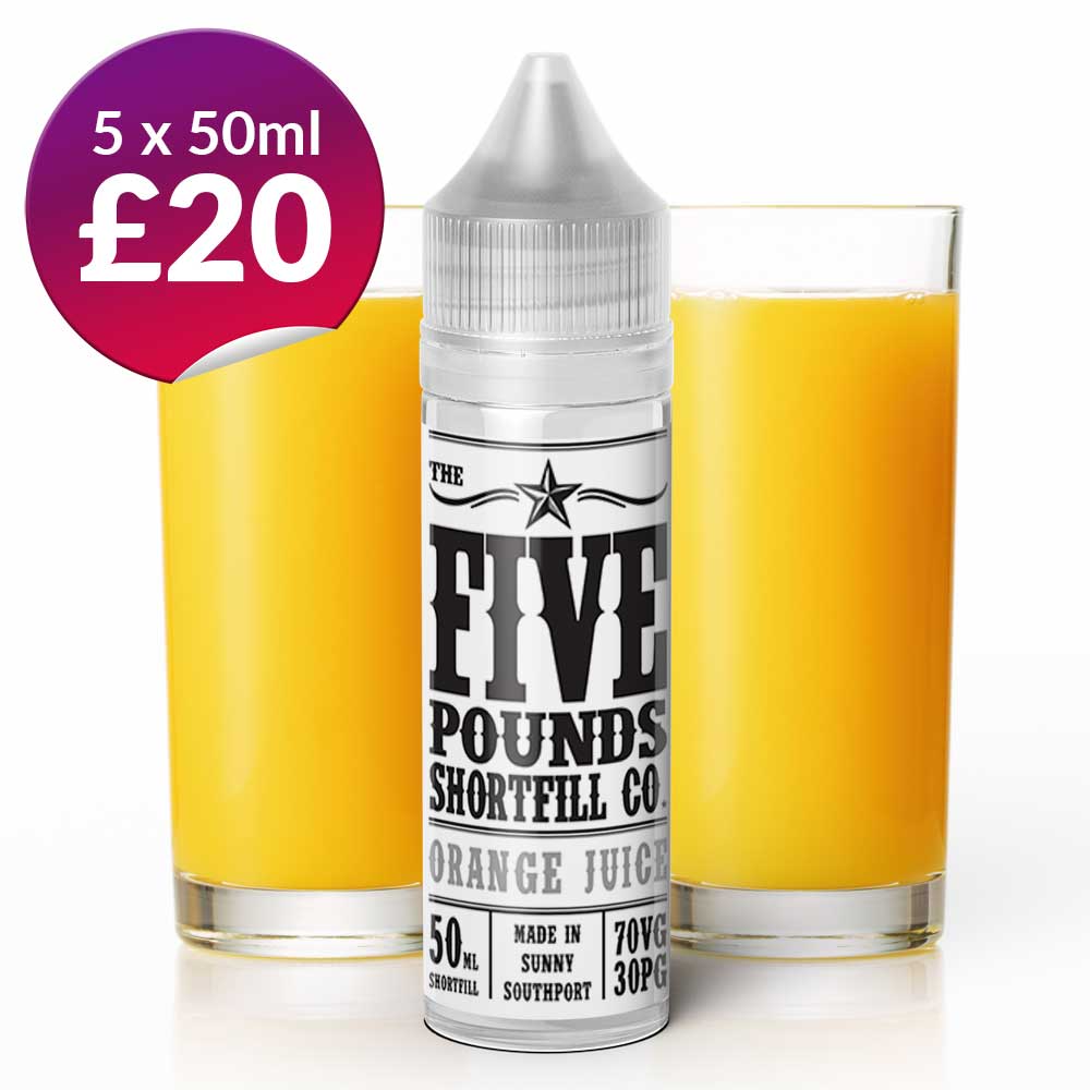 Orange Juice Five Pound Vaping Shortfill + Free Nic Shot Vapable